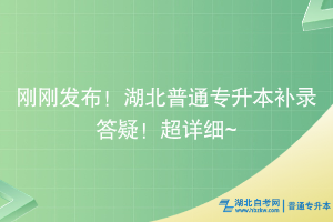 剛剛發(fā)布！湖北普通專升本補錄答疑！超詳細(xì)~