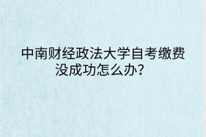 中南財經(jīng)政法大學(xué)自考繳費(fèi)沒成功怎么辦？