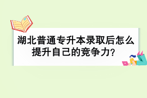 湖北普通專升本錄取后還需要從哪些方面提升自己的競爭力？