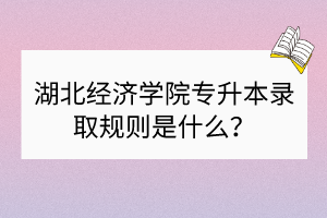 湖北經(jīng)濟(jì)學(xué)院專升本錄取規(guī)則是什么？