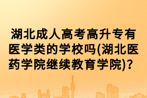 湖北成人高考高升專有醫(yī)學(xué)類的學(xué)校嗎(湖北醫(yī)藥學(xué)院繼續(xù)教育學(xué)院)？