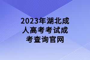 2023年湖北成人高考考試成考查詢官網(wǎng)