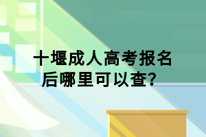 十堰成人高考報名后哪里可以查？