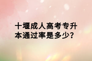 十堰成人高考專升本通過率是多少？