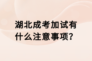 湖北成考加試有什么注意事項？