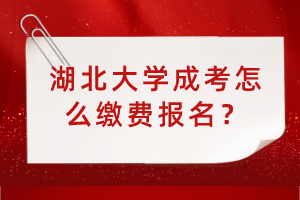 湖北大學(xué)成考怎么繳費(fèi)報(bào)名？