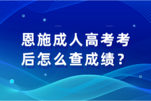 恩施成人高考考后怎么查成績？