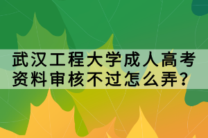 武漢工程大學(xué)成人高考資料審核不過怎么弄？