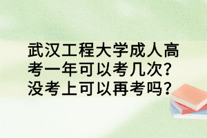 武漢工程大學成人高考一年可以考幾次？沒考上可以再考嗎？