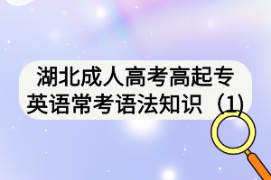 湖北成人高考高起專英語?？颊Z法知識（1)