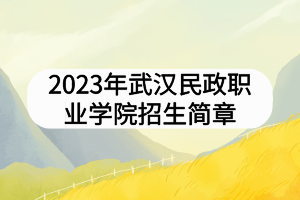 2023年武漢民政職業(yè)學(xué)院招生簡(jiǎn)章