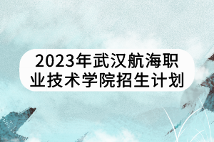 2023年武漢航海職業(yè)技術學院招生計劃