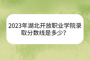 2023年湖北開(kāi)放職業(yè)學(xué)院錄取分?jǐn)?shù)線是多少？