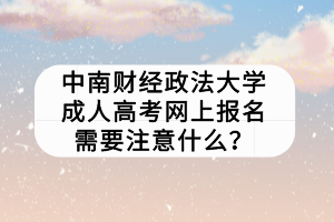 中南財經(jīng)政法大學(xué)成人高考網(wǎng)上報名需要注意什么？