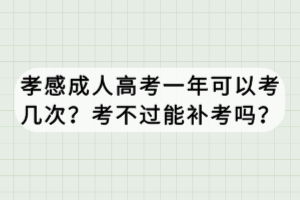 孝感成人高考一年可以考幾次？考不過能補考嗎？