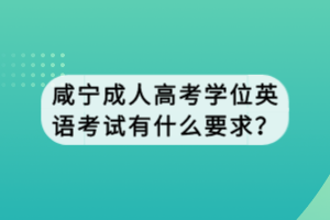 咸寧成人高考學(xué)位英語考試有什么要求？