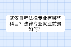 武漢自考法律專業(yè)有哪些科目？法律專業(yè)就業(yè)前景如何？