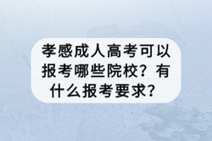 孝感成人高考可以報考哪些院校？有什么報考要求？