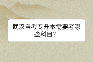 武漢自考專(zhuān)升本需要考哪些科目？