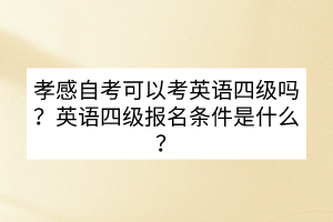 孝感自考可以考英語四級嗎？英語四級報名條件是什么？