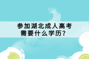 參加湖北成人高考需要什么學(xué)歷？