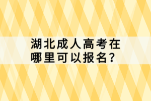 湖北成人高考在哪里可以報(bào)名？