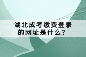 湖北成考繳費登錄的網(wǎng)址是什么？