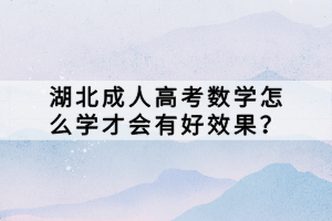 湖北成人高考數(shù)學怎么學才會有好效果？