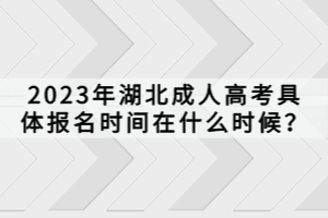 2023年湖北成人高考具體報(bào)名時(shí)間在什么時(shí)候？