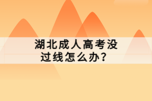 湖北成人高考沒(méi)過(guò)線怎么辦？