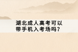 湖北成人高考可以帶手機入考場嗎？