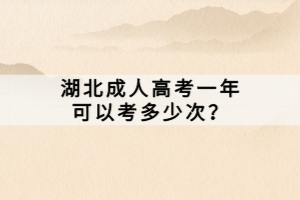 湖北成人高考一年可以考多少次？