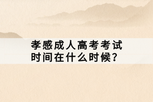 孝感成人高考考試時間在什么時候？