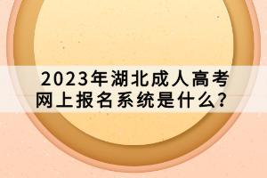 2023年湖北成人高考網(wǎng)上報名系統(tǒng)是什么？