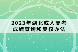 2023年湖北成人高考成績(jī)查詢和復(fù)核辦法