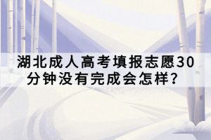 湖北成人高考填報(bào)志愿30分鐘沒有完成會(huì)怎樣？