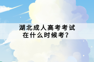 湖北成人高考考試在什么時(shí)候考？