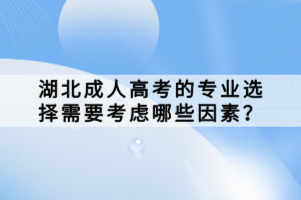 湖北成人高考的專業(yè)選擇需要考慮哪些因素？