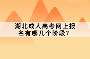 湖北成人高考網(wǎng)上報(bào)名有哪幾個(gè)階段？