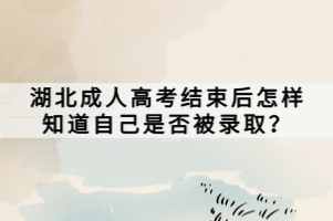 湖北成人高考結(jié)束后怎樣知道自己是否被錄??？