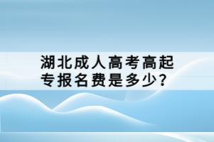 湖北成人高考高起專報名費是多少？
