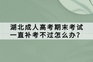 湖北成人高考期末考試一直補(bǔ)考不過怎么辦？