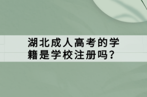 湖北成人高考的學(xué)籍是學(xué)校注冊(cè)嗎？