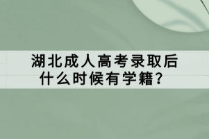 湖北成人高考錄取后什么時候有學籍？