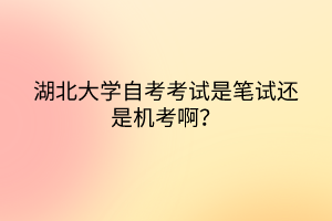 湖北大學自考考試是筆試還是機考??？