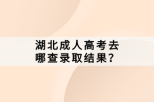 湖北成人高考去哪查錄取結(jié)果？