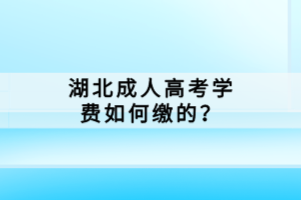 湖北成人高考學(xué)費(fèi)如何繳的？