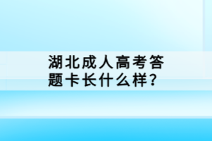 湖北成人高考答題卡長什么樣？