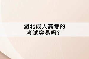 湖北成人高考的考試容易嗎？