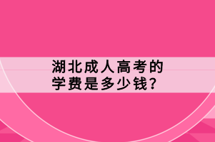 湖北成人高考的學(xué)費是多少錢？